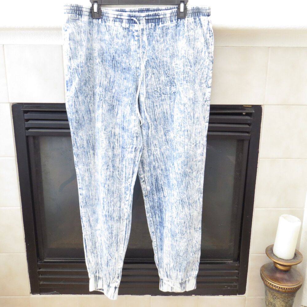 Crave Fame Acid Wash 90's inspired Joggers 100% Cotton  Blue XL EUC - Picture 4 of 8